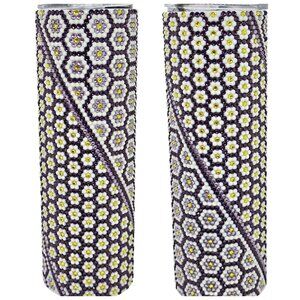 30oz Rhinestone Tumbler Purple Daisy Chain